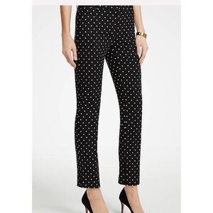 Ann Taylor Polka Dot Ankle Dress Pants Size 8 Black White Career Workwear